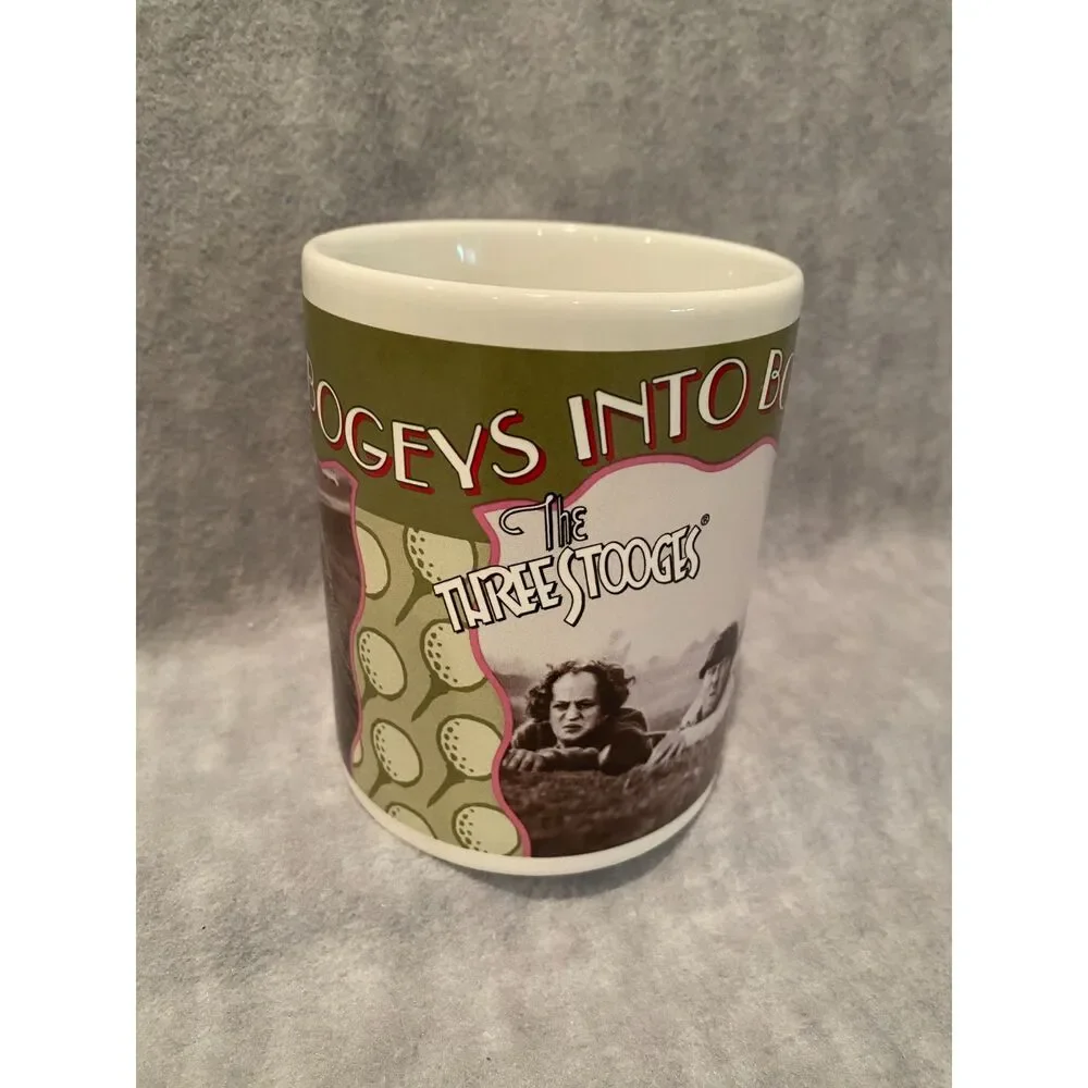 2000 The Three Stooges Coffee Cup Mug Playing Golf‎